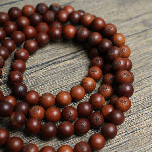Lightning-Struck Jujube Wood 108-Bead Mala | 8mm Hand-Carved Mantra Beads for Spiritual Balance & Cultural Significance - undefined
