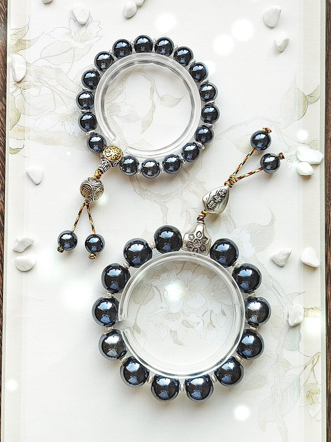 Colorful Pearlescent Porcelain Simple Bracelet, 10mm White Porcelain Beads, Boutique Quality Unisex Single‑Color Ceramic Handcraf