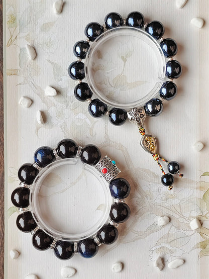 Colorful Pearlescent Porcelain Simple Bracelet, 10mm White Porcelain Beads, Boutique Quality Unisex Single‑Color Ceramic Handcraf
