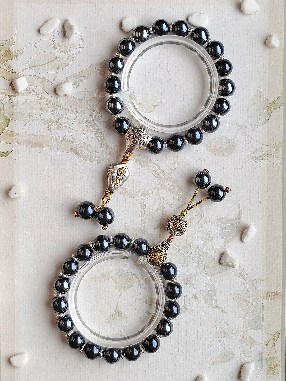 Colorful Pearlescent Porcelain Simple Bracelet, 10mm White Porcelain Beads, Boutique Quality Unisex Single‑Color Ceramic Handcraf