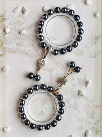 Colorful Pearlescent Porcelain Simple Bracelet, 10mm White Porcelain Beads, Boutique Quality Unisex Single‑Color Ceramic Handcraf