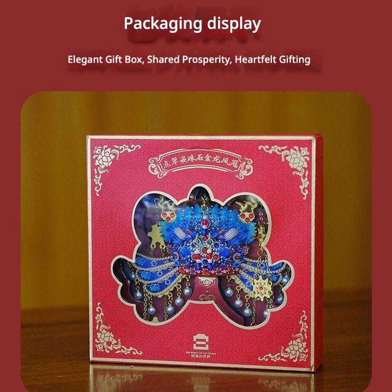 Ming Dynasty Phoenix Crown Fridge Magnet – Imperial Dragon & Kingfisher Feather Replica, Forbidden City Souvenir