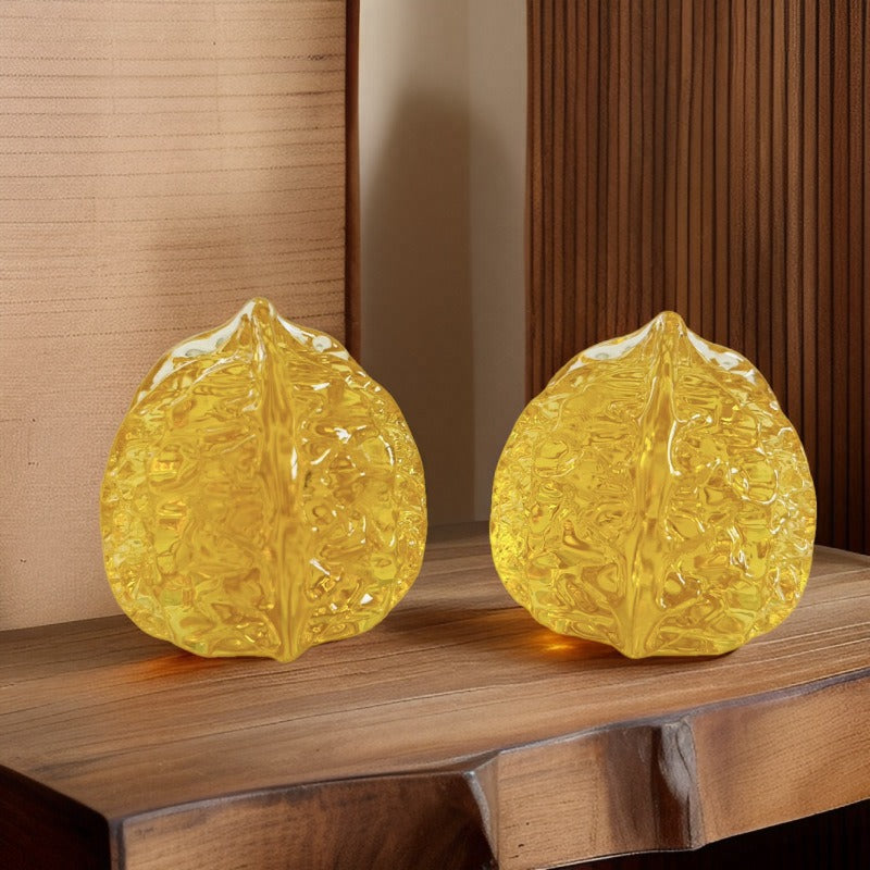 Handcrafted Liuli Crystal Walnuts