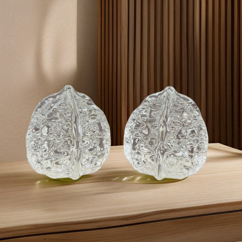 Handcrafted Liuli Crystal Walnuts