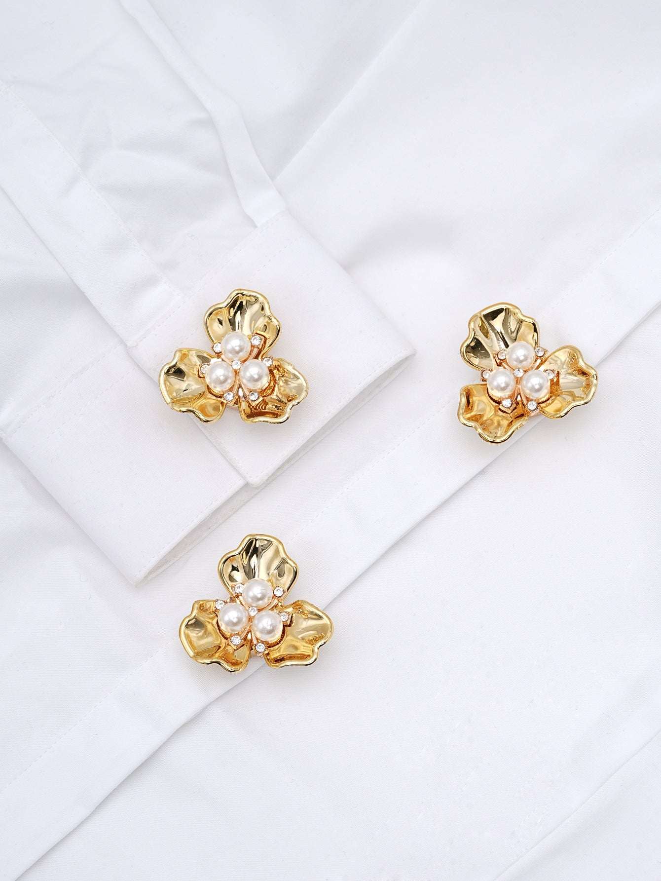 New Chinese Style 3 - Petal Flower Shirt Button Cover | Decorative Cufflink - Style Button for Evening Parties & Formal Events - Blissette