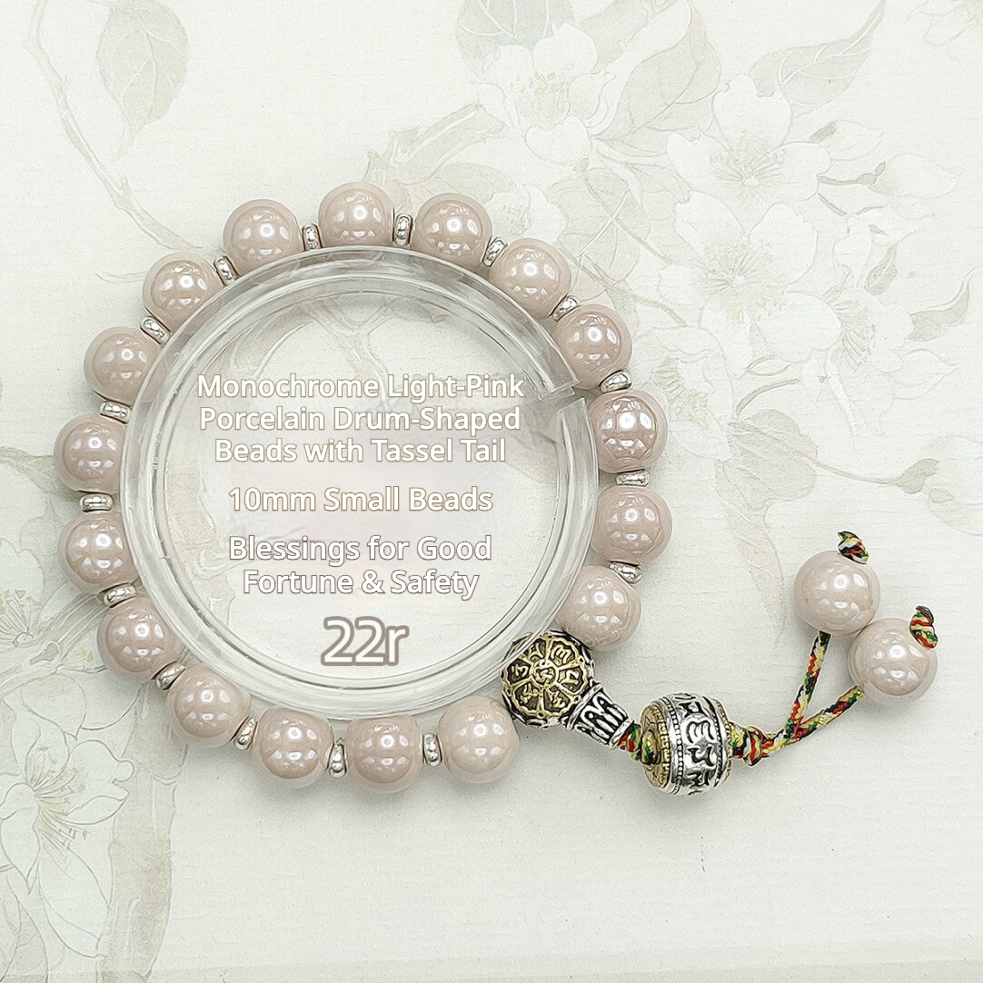 Colorful Pearlescent Porcelain Simple Bracelet, 10mm White Porcelain Beads, Boutique Quality Unisex Single‑Color Ceramic Handcraf