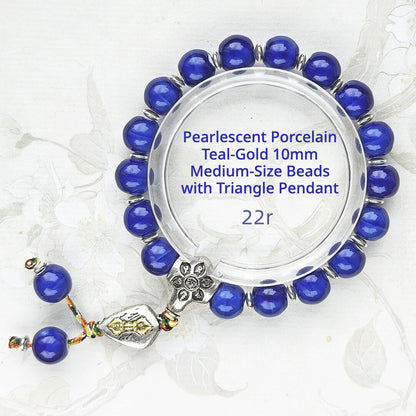 Colorful Pearlescent Porcelain Simple Bracelet, 10mm White Porcelain Beads, Boutique Quality Unisex Single‑Color Ceramic Handcraf