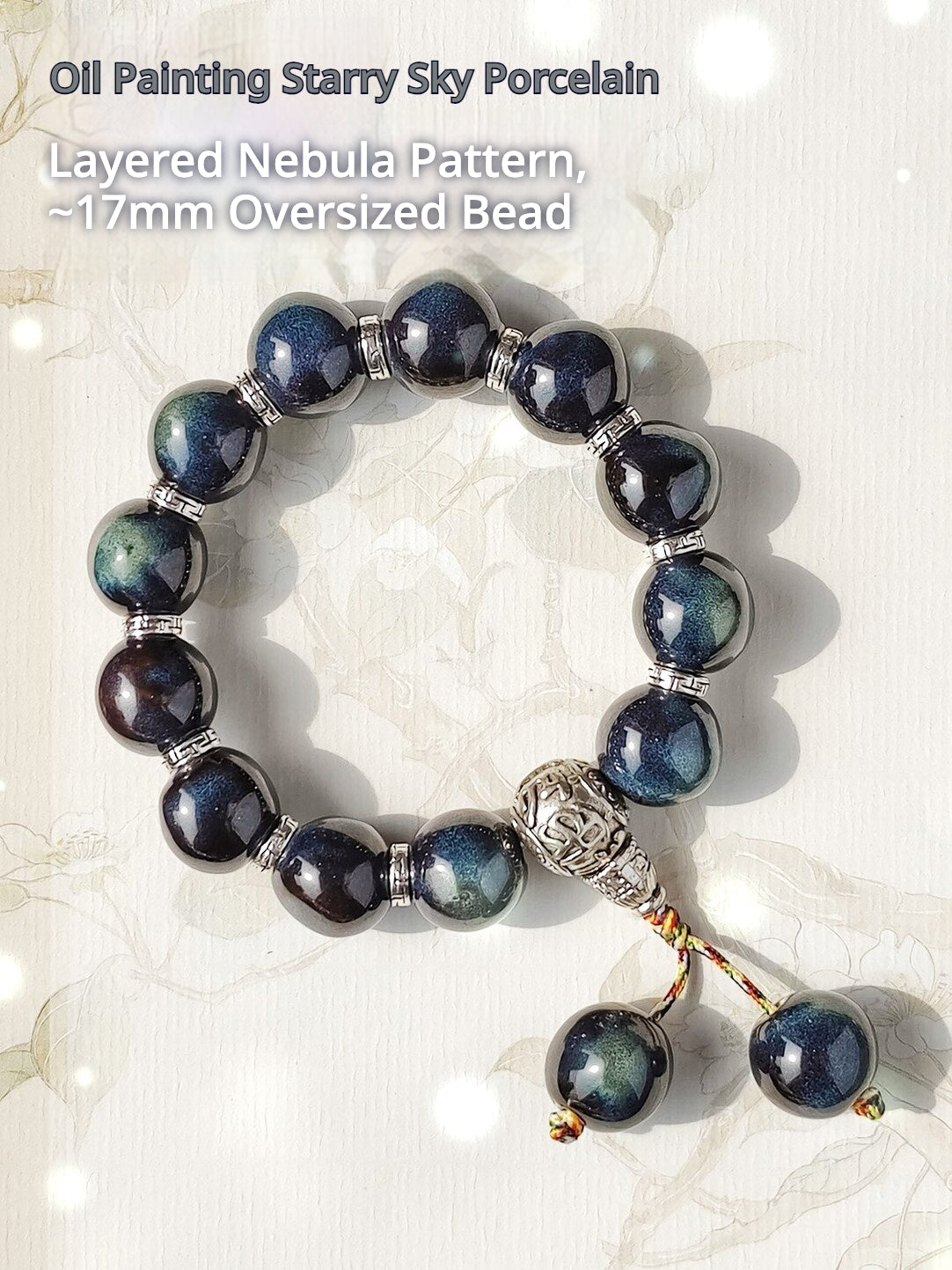 Colorful Pearlescent Porcelain Simple Bracelet, 10mm White Porcelain Beads, Boutique Quality Unisex Single‑Color Ceramic Handcraf