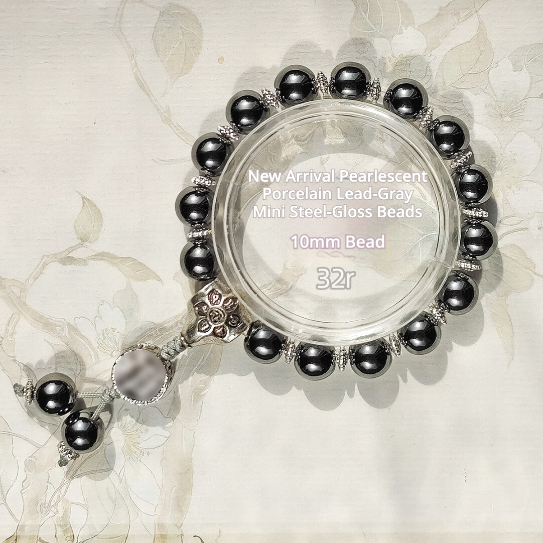 Colorful Pearlescent Porcelain Simple Bracelet, 10mm White Porcelain Beads, Boutique Quality Unisex Single‑Color Ceramic Handcraf