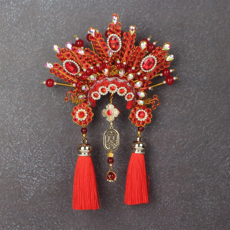 Ancient Chinese Opera Phoenix Coronet & Bridal Headdress Fridge Magnets, Peking Opera Facial Mask Cultural Souvenirs from Beijing Museum, Travel Magnetic Refrigerator Decor Gifts