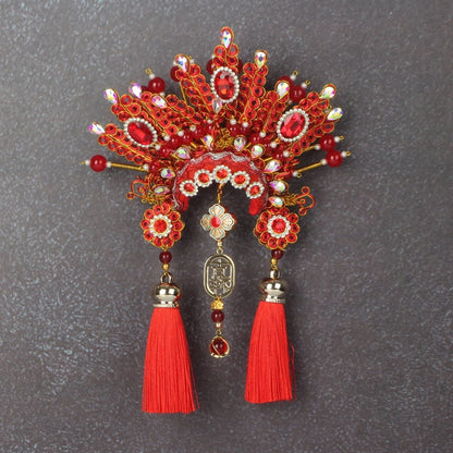 Ancient Chinese Opera Phoenix Coronet & Bridal Headdress Fridge Magnets, Peking Opera Facial Mask Cultural Souvenirs from Beijing Museum, Travel Magnetic Refrigerator Decor Gifts