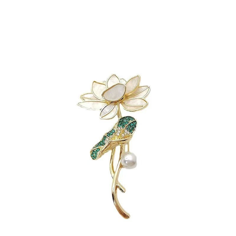 Elegant Lotus Flower Brooch | Palace-Inspired Design for Calm & Positive Energy - Blissette