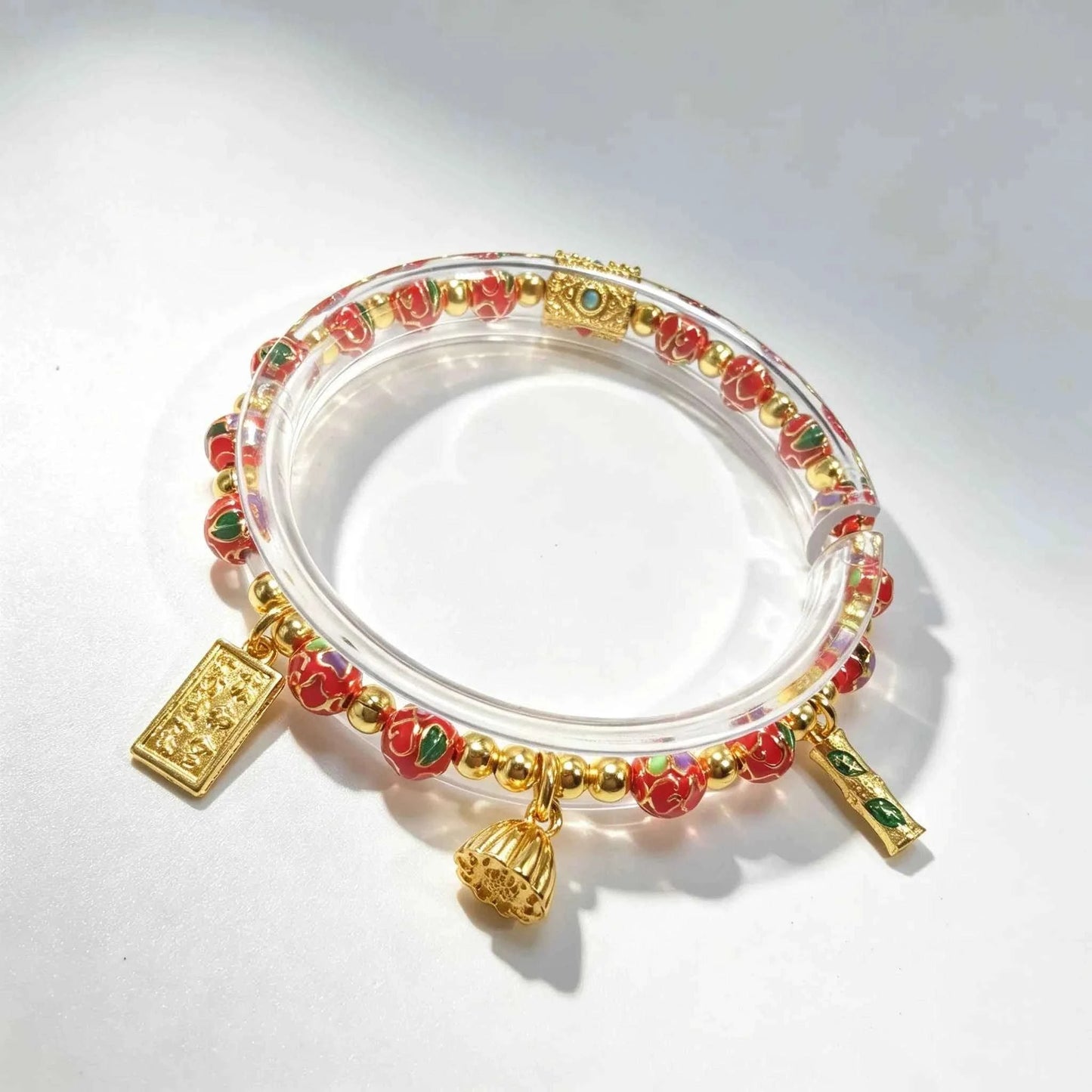 Lucky Enamel Beaded Bracelet | Temple - Inspired Cloisonné Jewelry