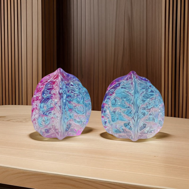 Handcrafted Liuli Crystal Walnuts