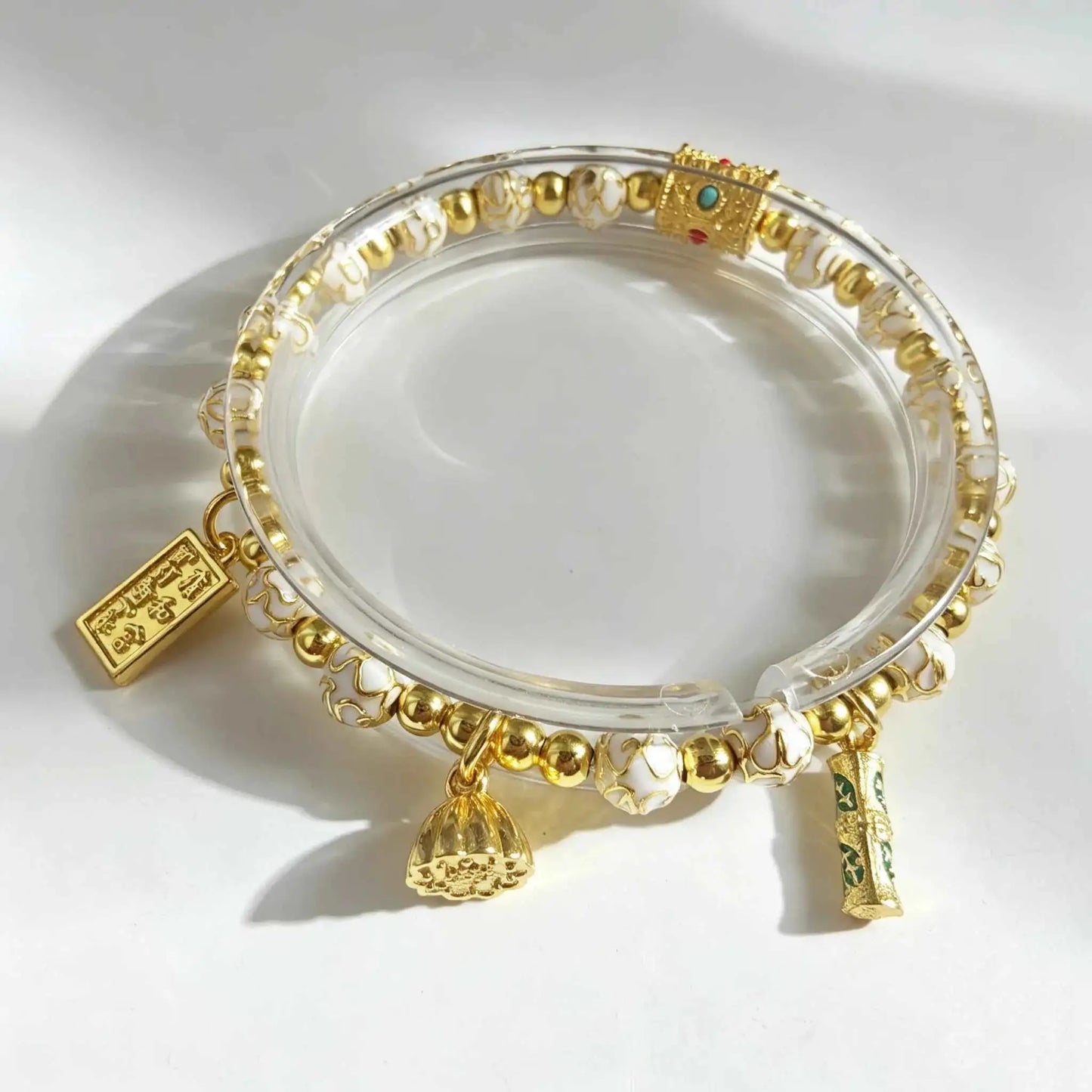 Lucky Enamel Beaded Bracelet | Temple - Inspired Cloisonné Jewelry