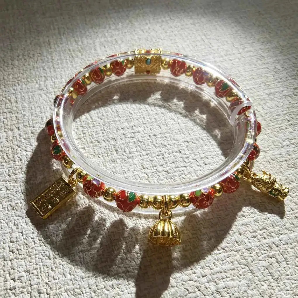 Lucky Enamel Beaded Bracelet | Temple - Inspired Cloisonné Jewelry