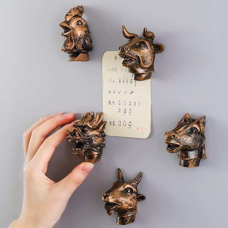 12 Zodiac 3D Resin Fridge Magnets | Yuanmingyuan Beijing Souvenir