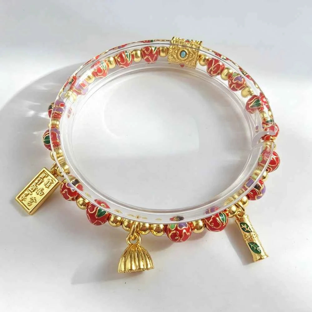 Lucky Enamel Beaded Bracelet | Temple - Inspired Cloisonné Jewelry