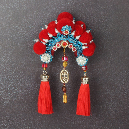 Ancient Chinese Opera Phoenix Coronet & Bridal Headdress Fridge Magnets, Peking Opera Facial Mask Cultural Souvenirs from Beijing Museum, Travel Magnetic Refrigerator Decor Gifts