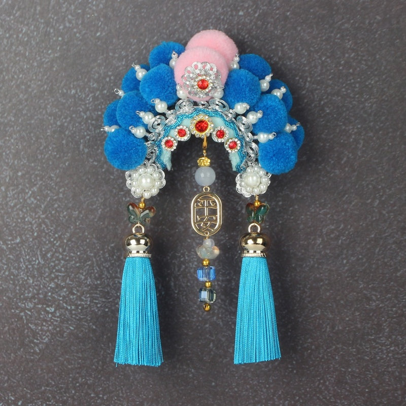 Ancient Chinese Opera Phoenix Coronet & Bridal Headdress Fridge Magnets, Peking Opera Facial Mask Cultural Souvenirs from Beijing Museum, Travel Magnetic Refrigerator Decor Gifts