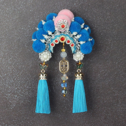 Ancient Chinese Opera Phoenix Coronet & Bridal Headdress Fridge Magnets, Peking Opera Facial Mask Cultural Souvenirs from Beijing Museum, Travel Magnetic Refrigerator Decor Gifts