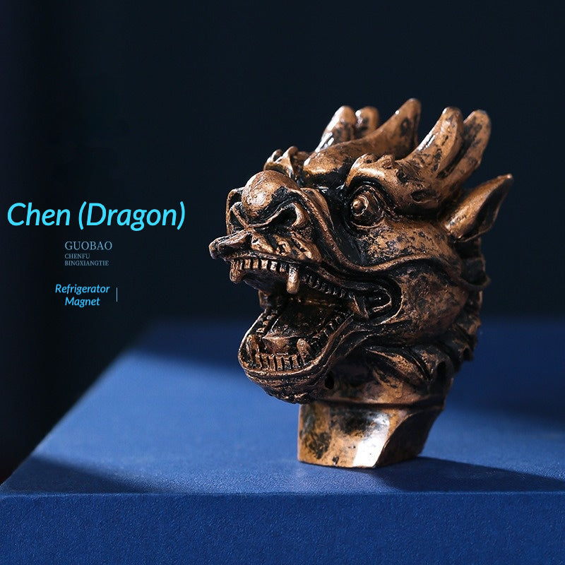 12 Zodiac 3D Resin Fridge Magnets | Yuanmingyuan Beijing Souvenir