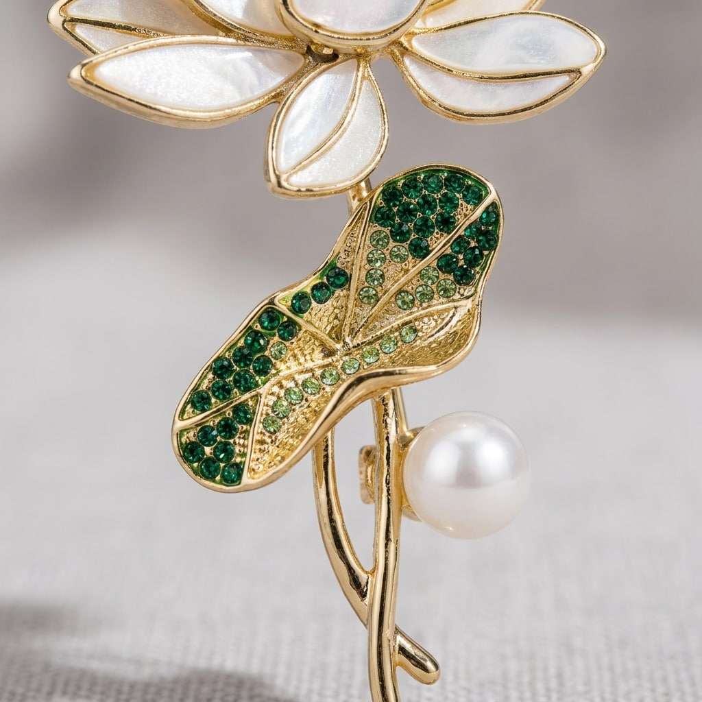 Elegant Lotus Flower Brooch | Palace-Inspired Design for Calm & Positive Energy - Blissette