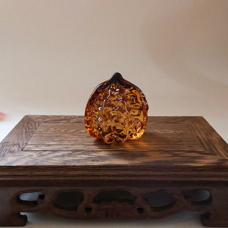 Handcrafted Liuli Crystal Walnuts