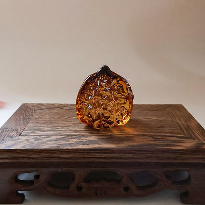 Handcrafted Liuli Crystal Walnuts
