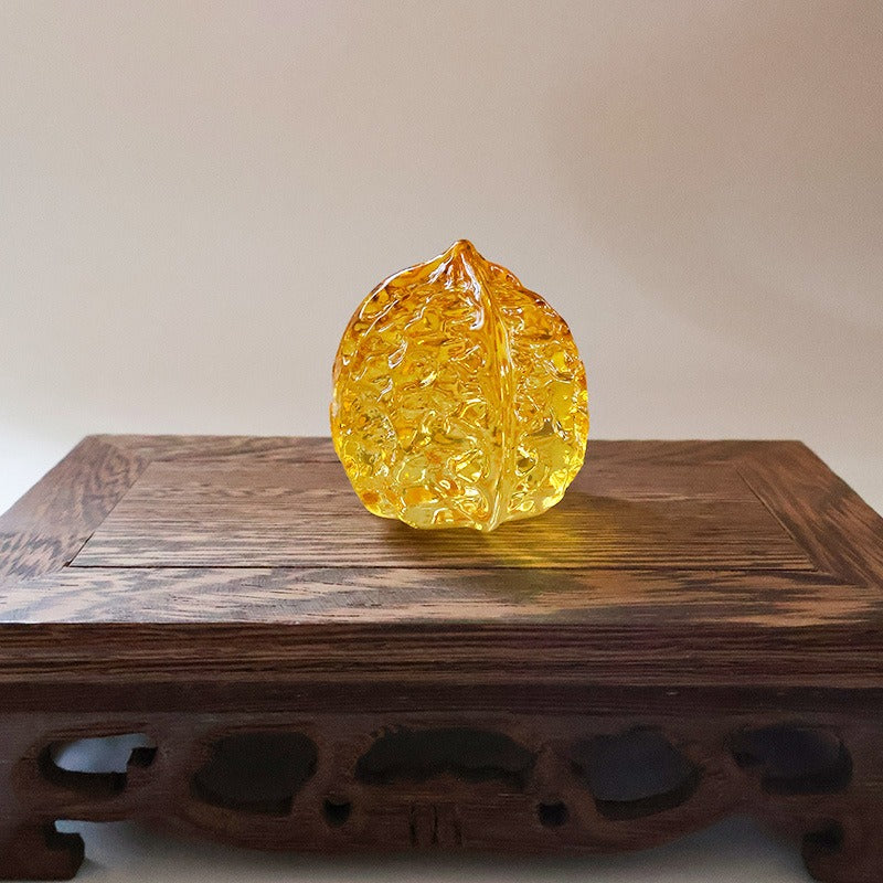 Handcrafted Liuli Crystal Walnuts