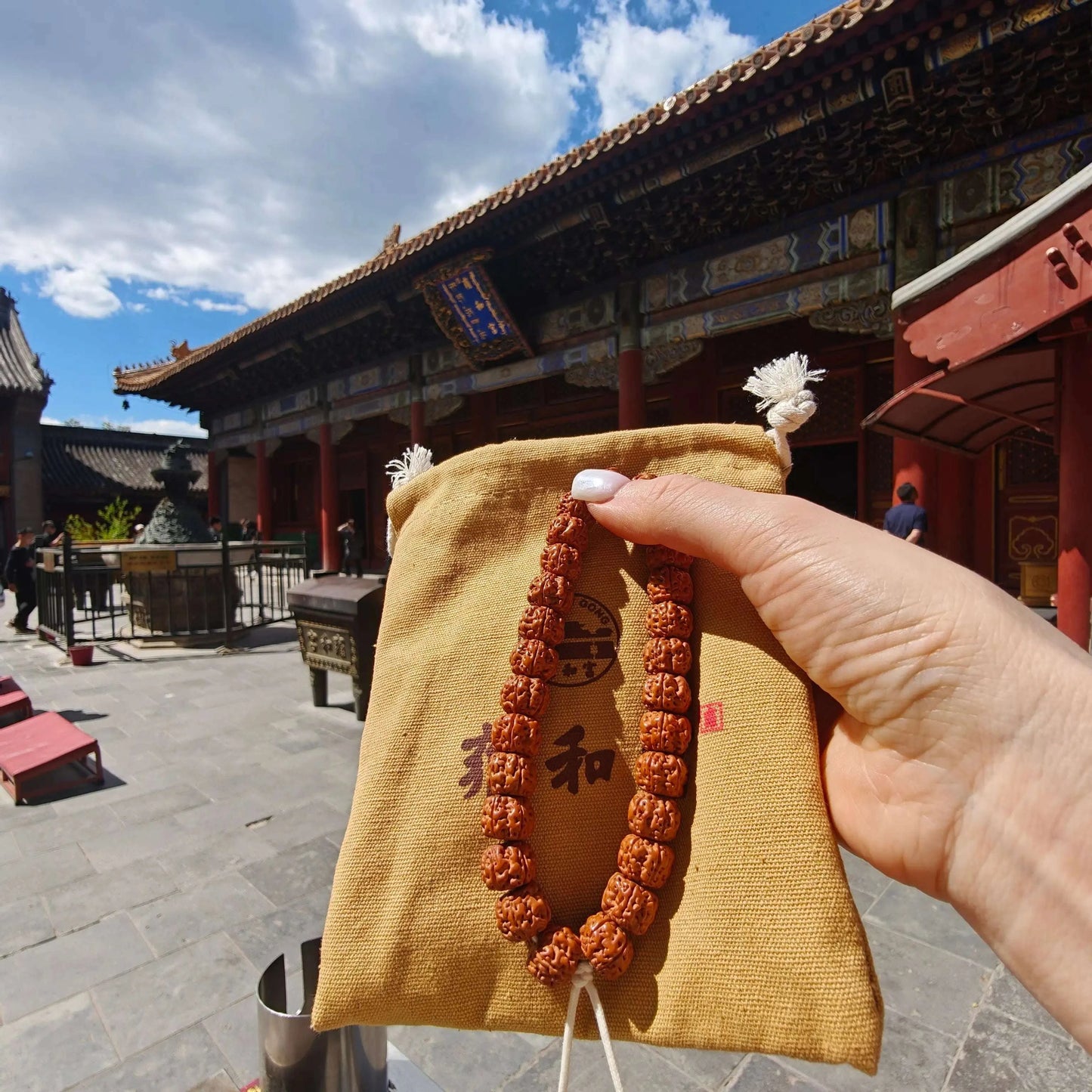 Temple-Inspired Rudraksha Mala Bracelet | Handcrafted for Mindfulness & Inner Peace, 10.5–11mm Beads, 27 Beads - Blissette