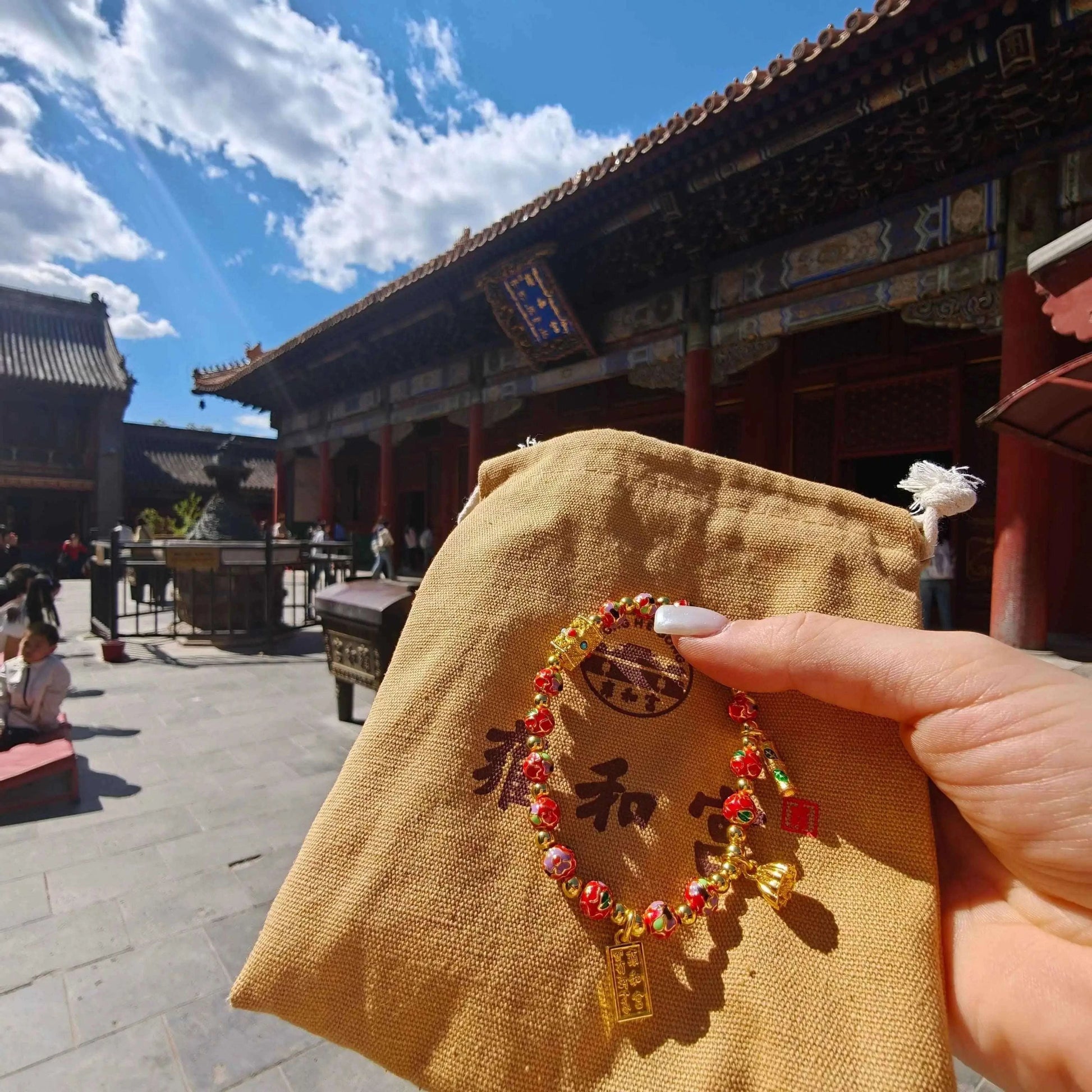 Lucky Enamel Beaded Bracelet | Temple - Inspired Cloisonné Jewelry