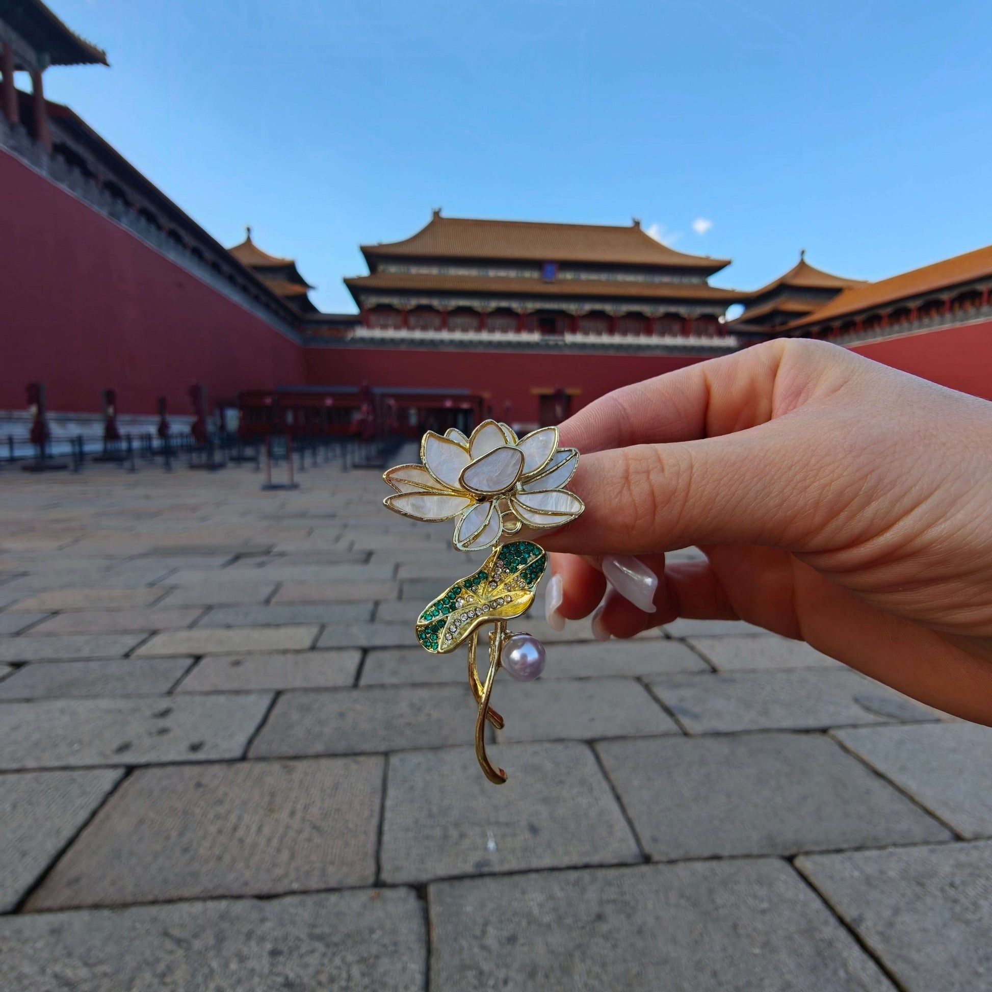 Elegant Lotus Flower Brooch | Palace-Inspired Design for Calm & Positive Energy - Blissette