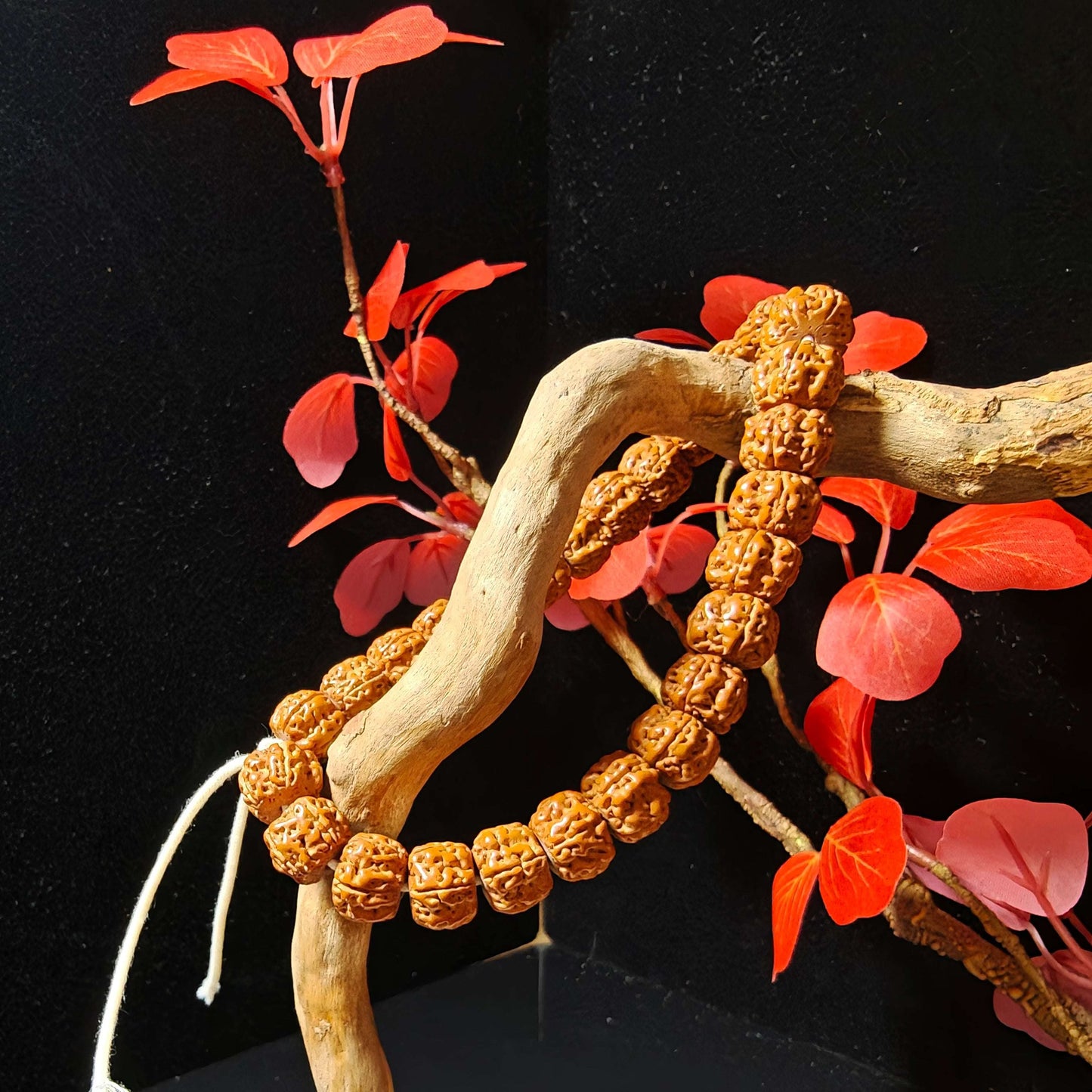 Temple-Inspired Rudraksha Mala Bracelet | Handcrafted for Mindfulness & Inner Peace, 10.5–11mm Beads, 27 Beads - Blissette