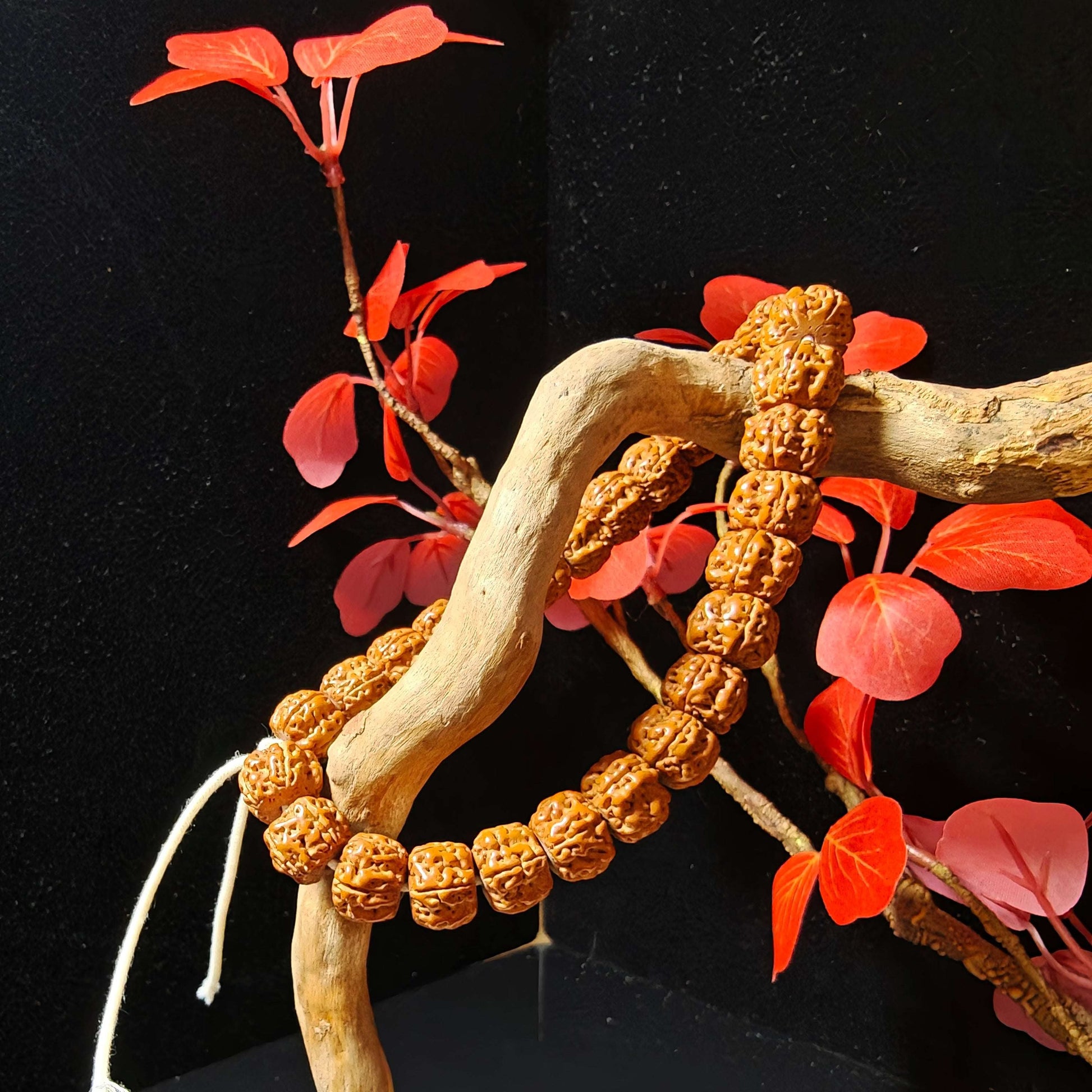 Temple-Inspired Rudraksha Mala Bracelet | Handcrafted for Mindfulness & Inner Peace, 10.5–11mm Beads, 27 Beads - Blissette