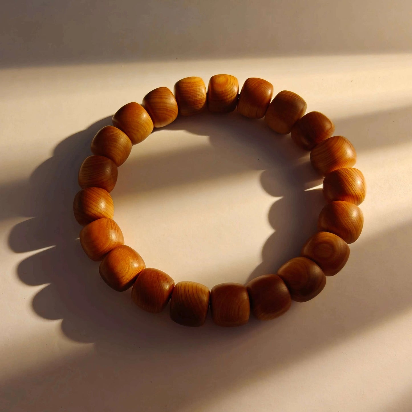 Natural Cypress Wood Bracelet (10.5mm) | Temple-Inspired Mindful Wear for Calm & Balance