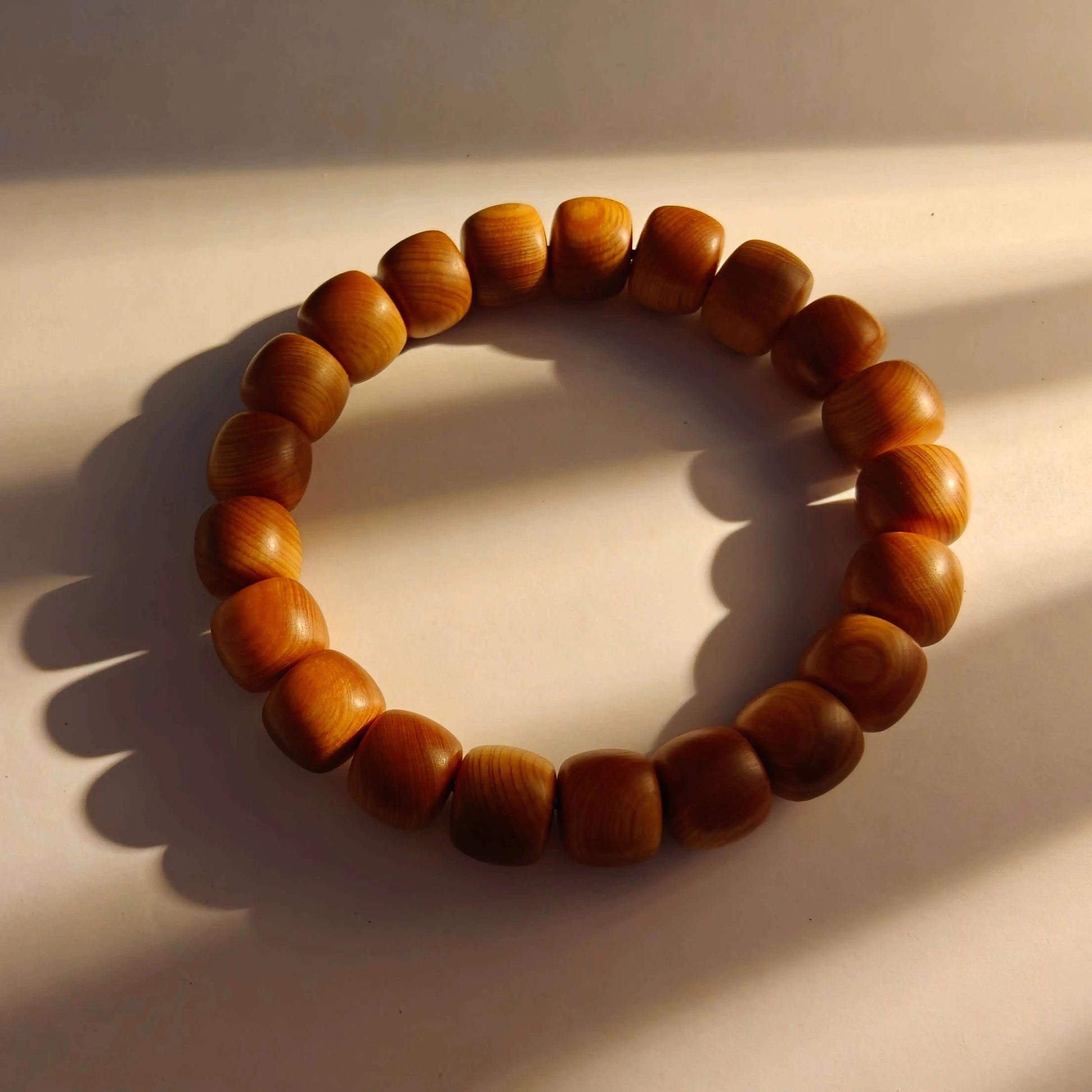 Natural Cypress Wood Bracelet (10.5mm) | Temple-Inspired Mindful Wear for Calm & Balance
