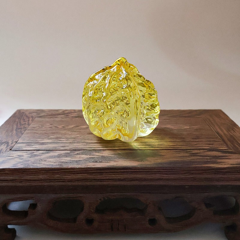 Handcrafted Liuli Crystal Walnuts
