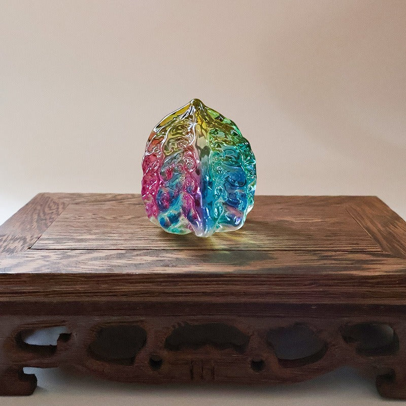 Handcrafted Liuli Crystal Walnuts