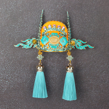 Ancient Chinese Opera Phoenix Coronet & Bridal Headdress Fridge Magnets, Peking Opera Facial Mask Cultural Souvenirs from Beijing Museum, Travel Magnetic Refrigerator Decor Gifts