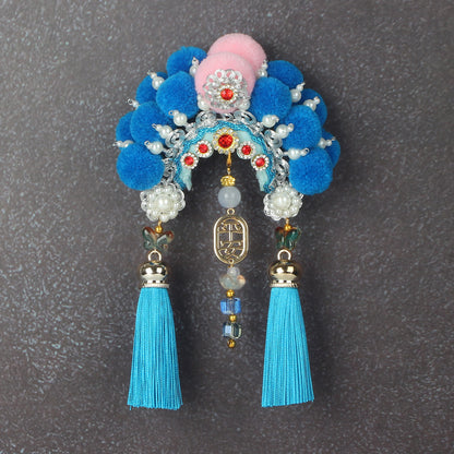 Ancient Chinese Opera Phoenix Coronet & Bridal Headdress Fridge Magnets, Peking Opera Facial Mask Cultural Souvenirs from Beijing Museum, Travel Magnetic Refrigerator Decor Gifts