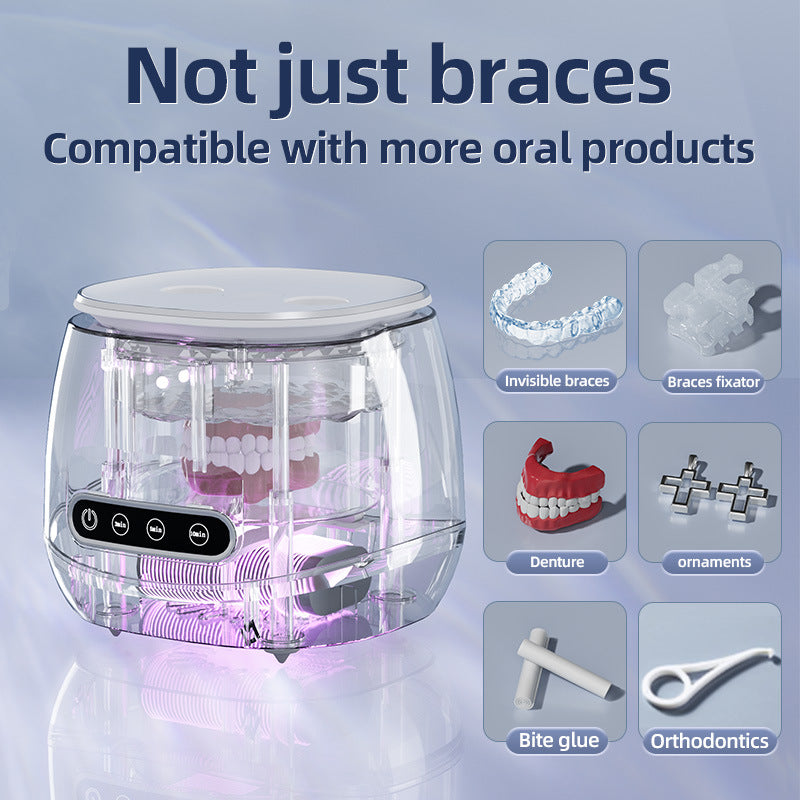 Portable Ultrasonic Retainer Cleaner with UV Light Sterilizer