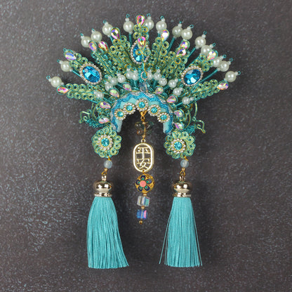 Ancient Chinese Opera Phoenix Coronet & Bridal Headdress Fridge Magnets, Peking Opera Facial Mask Cultural Souvenirs from Beijing Museum, Travel Magnetic Refrigerator Decor Gifts