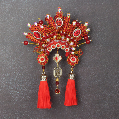 Ancient Chinese Opera Phoenix Coronet & Bridal Headdress Fridge Magnets, Peking Opera Facial Mask Cultural Souvenirs from Beijing Museum, Travel Magnetic Refrigerator Decor Gifts