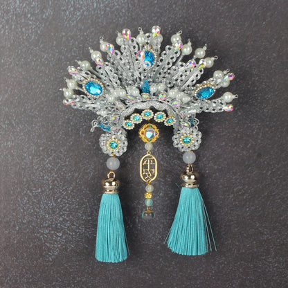 Ancient Chinese Opera Phoenix Coronet & Bridal Headdress Fridge Magnets, Peking Opera Facial Mask Cultural Souvenirs from Beijing Museum, Travel Magnetic Refrigerator Decor Gifts