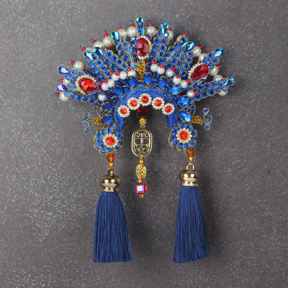 Ancient Chinese Opera Phoenix Coronet & Bridal Headdress Fridge Magnets, Peking Opera Facial Mask Cultural Souvenirs from Beijing Museum, Travel Magnetic Refrigerator Decor Gifts