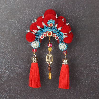 Ancient Chinese Opera Phoenix Coronet & Bridal Headdress Fridge Magnets, Peking Opera Facial Mask Cultural Souvenirs from Beijing Museum, Travel Magnetic Refrigerator Decor Gifts