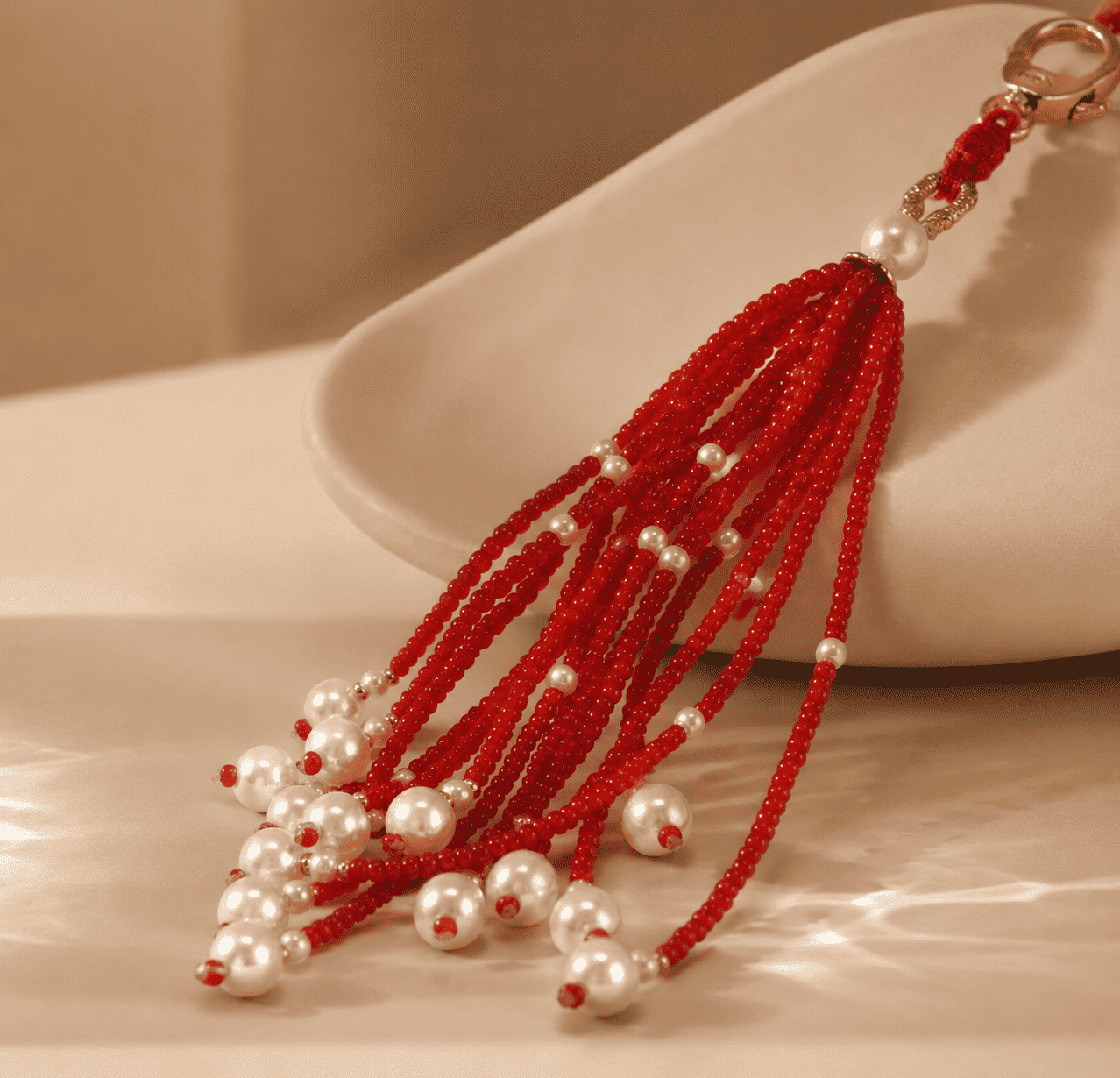 Palace-Inspired Lion Dance Car Hanging Ornament | Traditional Folk Art for Positive Energy & Good Fortune (Pink/Red) - Blissette
