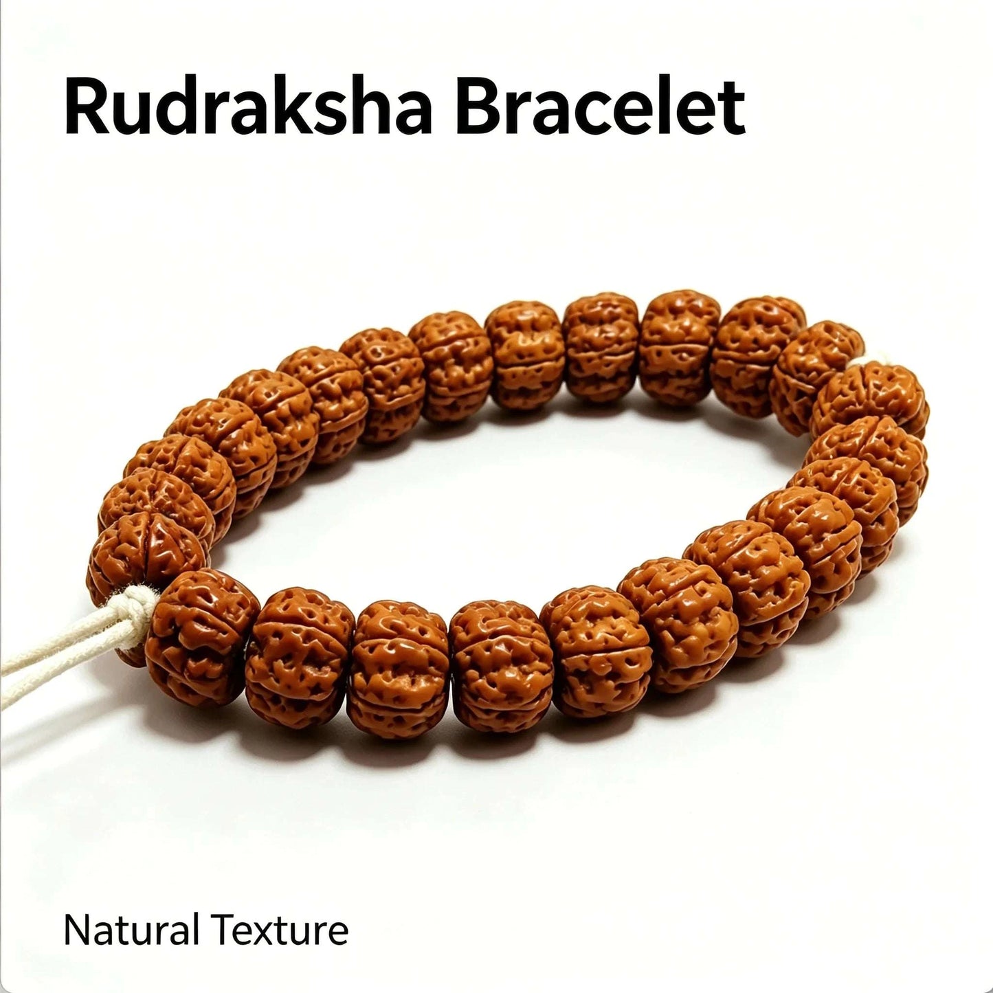 Temple-Inspired Rudraksha Mala Bracelet | Handcrafted for Mindfulness & Inner Peace, 10.5–11mm Beads, 27 Beads - Blissette