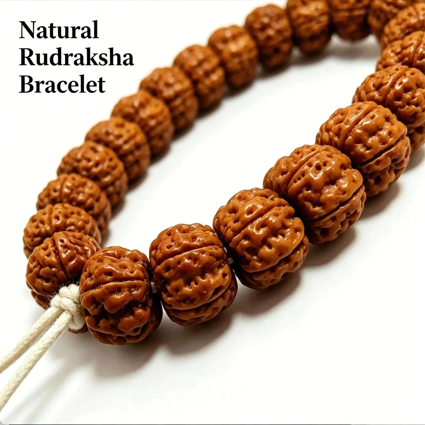 Temple-Inspired Rudraksha Mala Bracelet | Handcrafted for Mindfulness & Inner Peace, 10.5–11mm Beads, 27 Beads - Blissette
